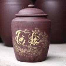 Chum sành đựng gạo tài lộc Bát Tràng 7 kg